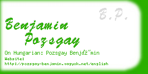 benjamin pozsgay business card